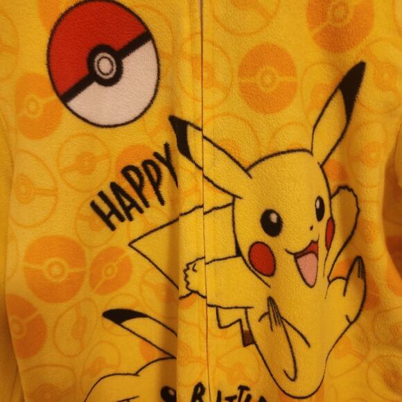 Adult Pokemon  Pajama's Hooded with Ears Size 14/16 - Picture 2 of 4